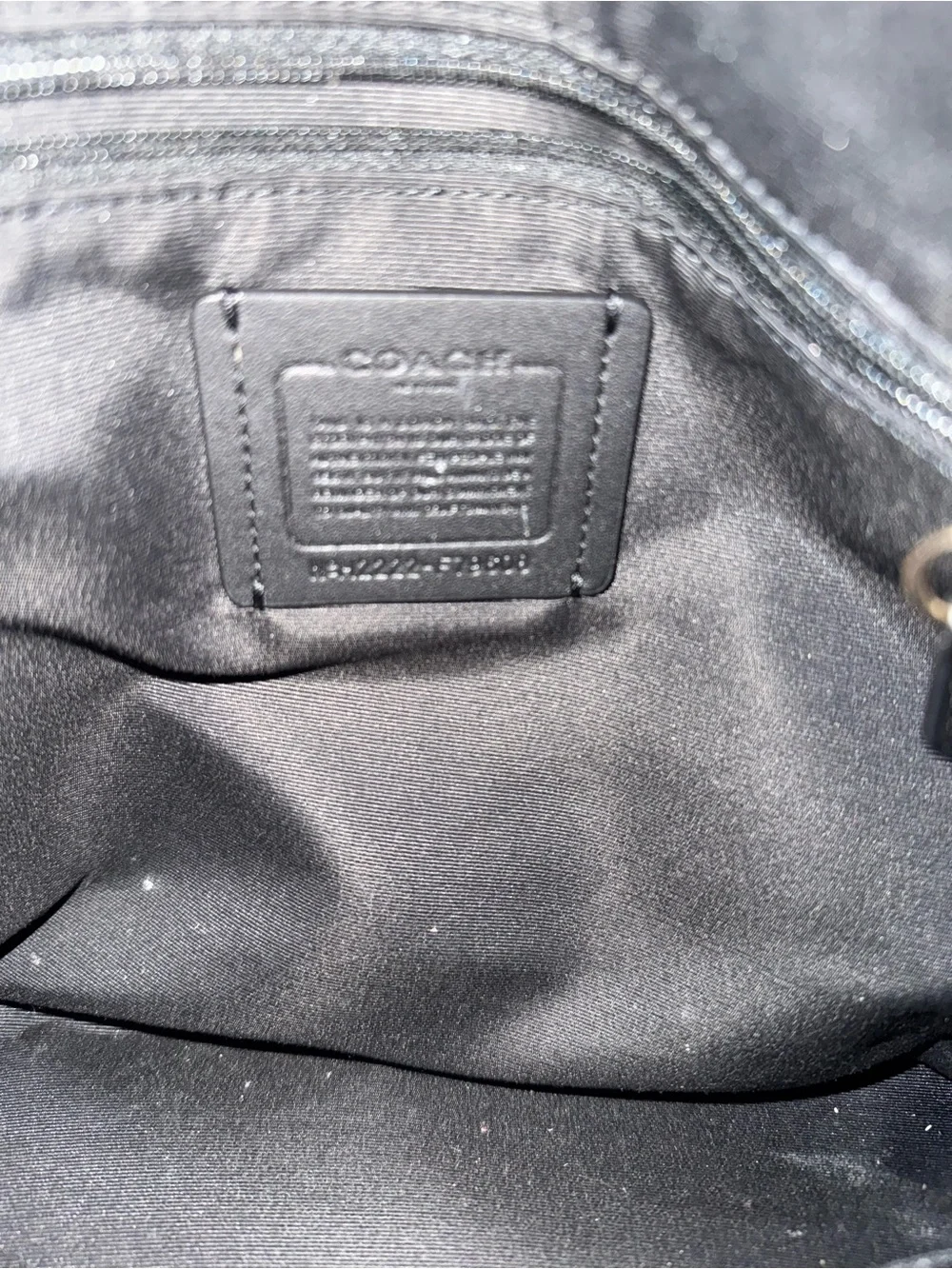 Coach Black Leather Zip Pocket Tote with Gold Hardware